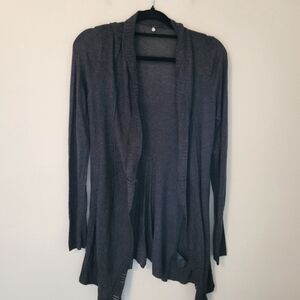 Anthropologie Knitted & Knotted Gray Waterfall Cardigan